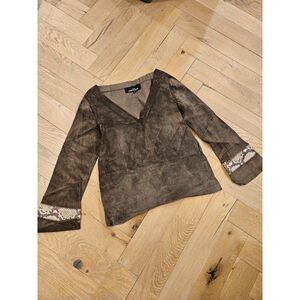 Comme des Garcons Women's Snake Skin Leather Top in Small